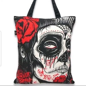 Liquor Brand Dead Girl Canvas Tote Bag gothic punk